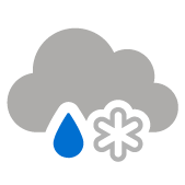 Coperto con pioggia mista a neve